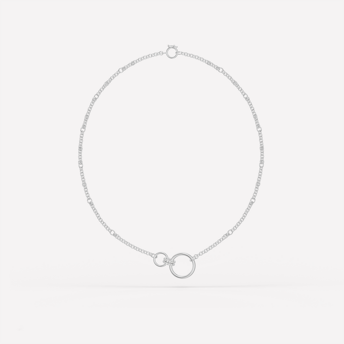 Cerys Silver Pavé Linked Necklace