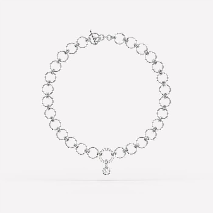 Hesper Platinum Pavé Necklace