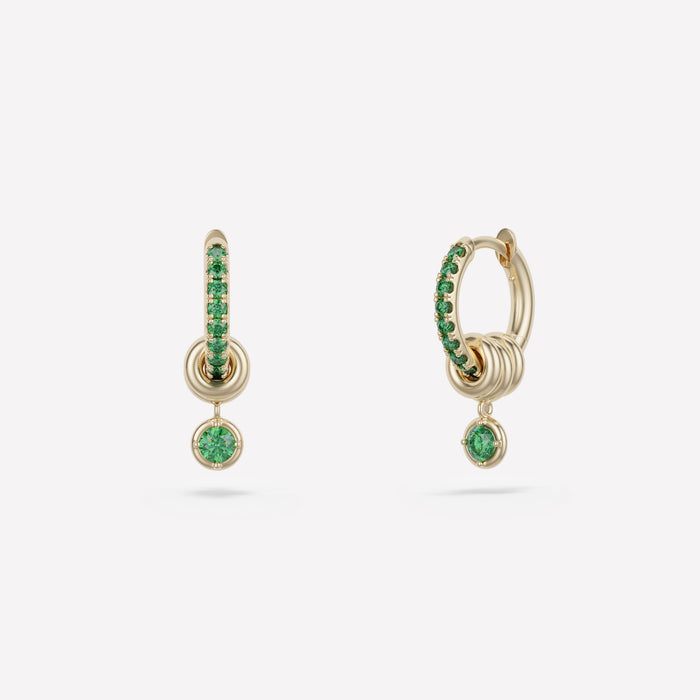 Spinelli Kilcollin Zahra Pavé YG Emerald Earrings