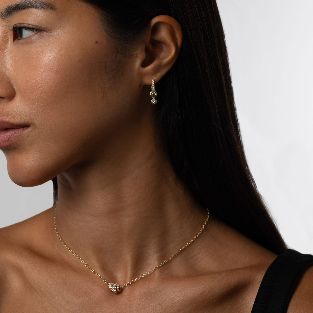 Spinelli Kilcollin Zahra Pavé YG WD Earrings earrings, view 2