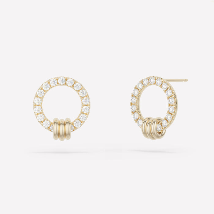 Spinelli Kilcollin Sidra Earrings YG Pavé