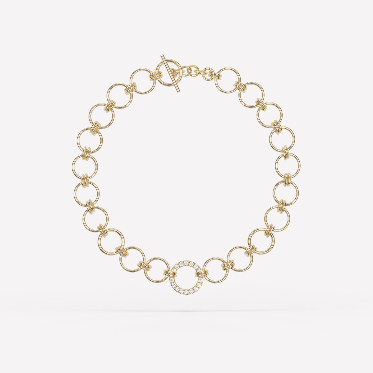 Titan YG Pavé Linked Necklace