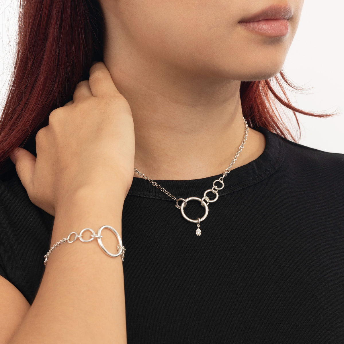 Spinelli Kilcollin Valen Marquise Silver necklace, view 2