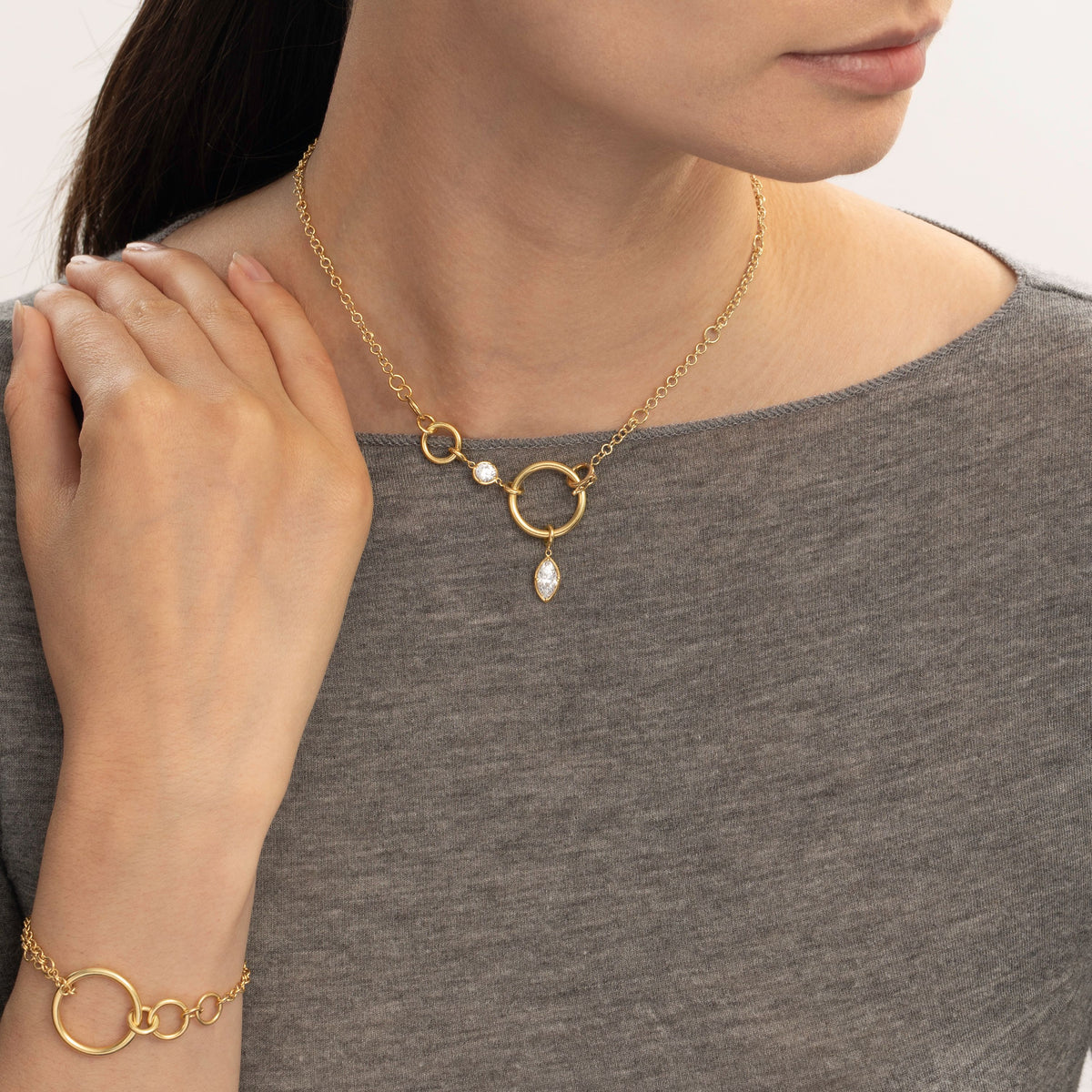 Spinelli Kilcollin Valen Max Marquise YG necklace, view 5