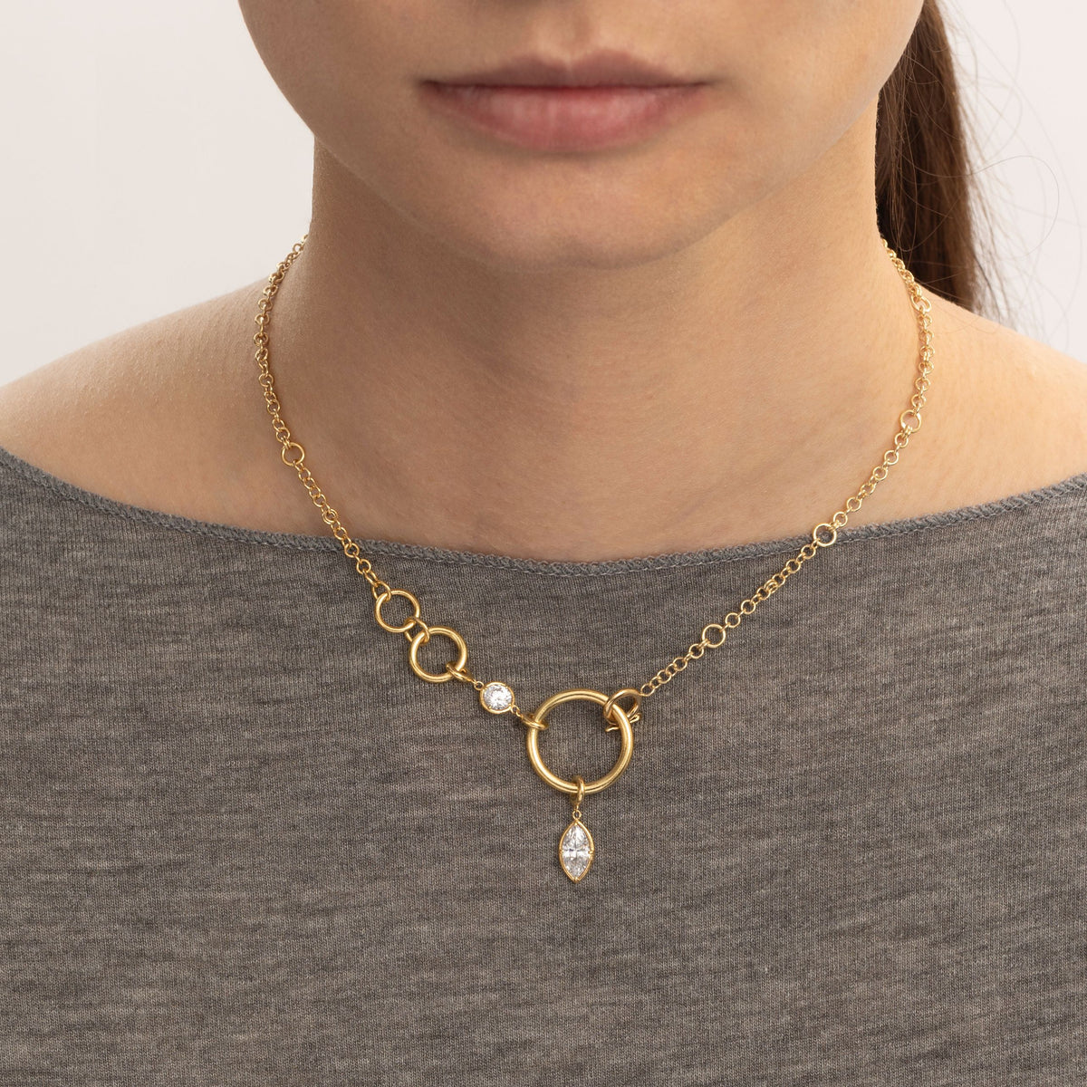Spinelli Kilcollin Valen Max Marquise YG necklace, view 2