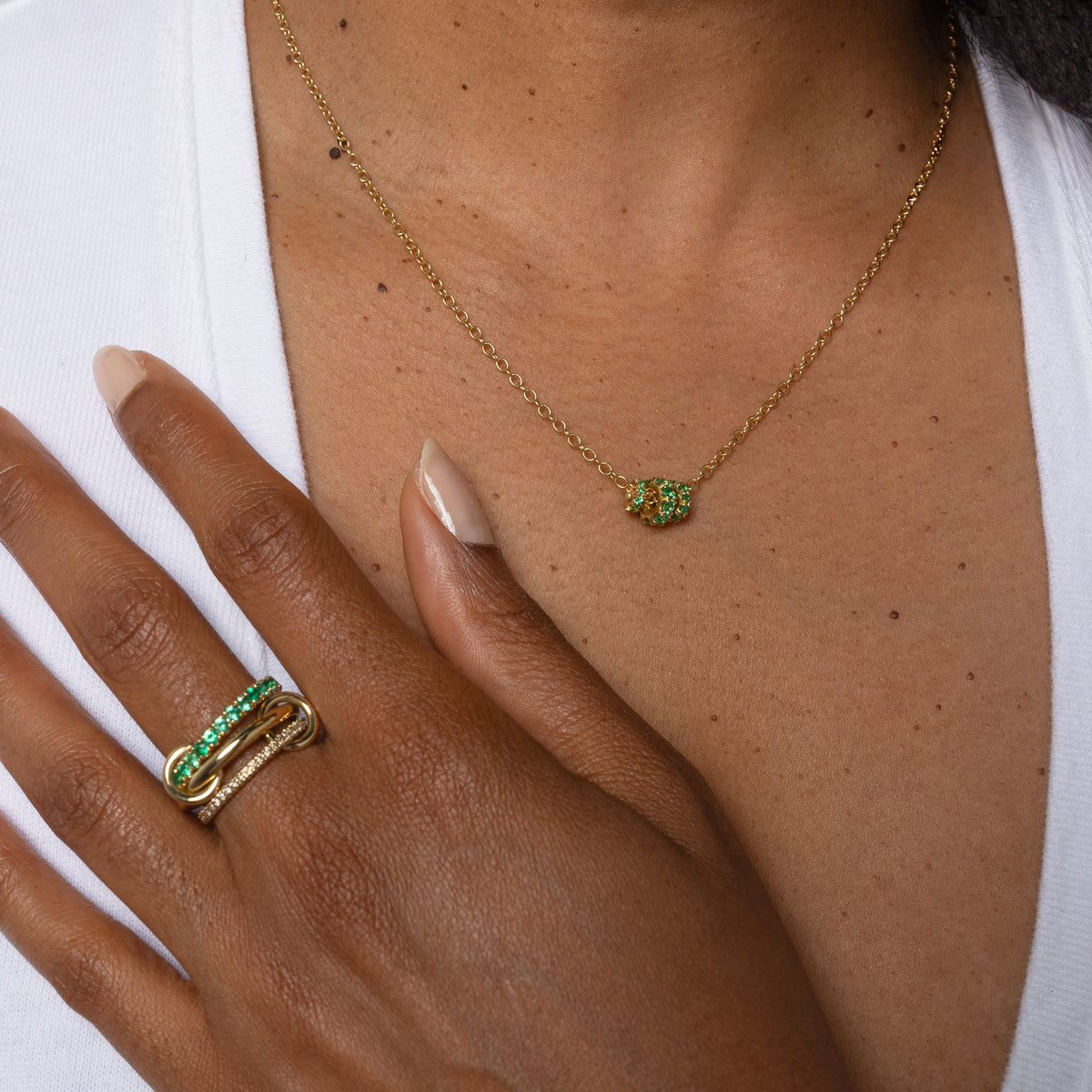 Spinelli Kilcollin Vesta YG Emerald Necklace necklace, view 2