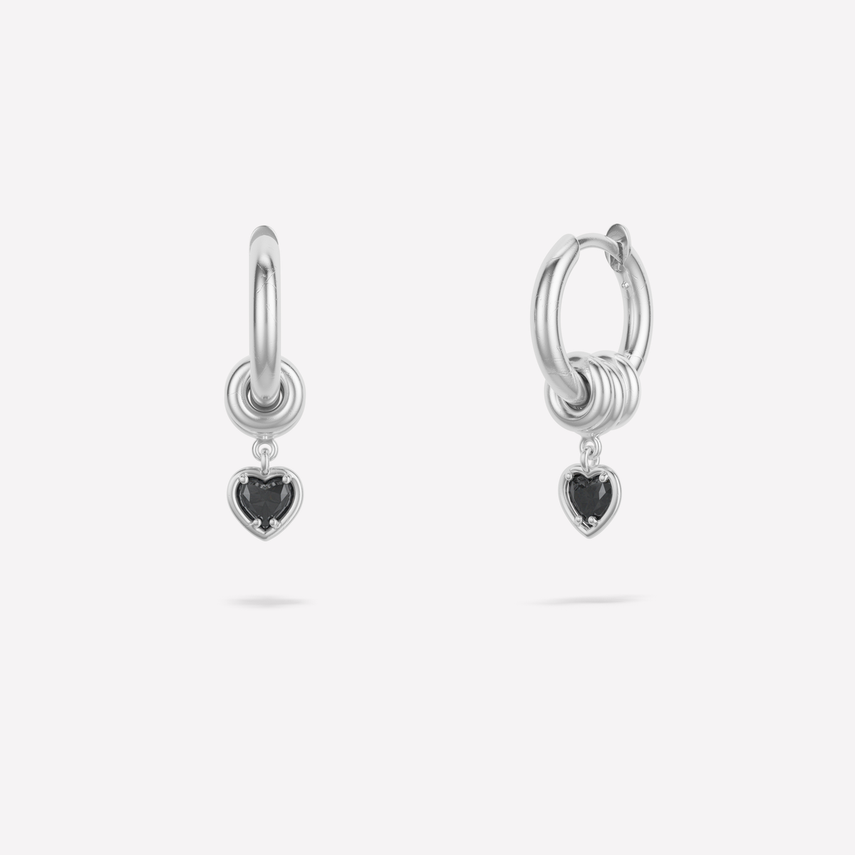 Spinelli Kilcollin Zahra Heart Silver Noir Earrings