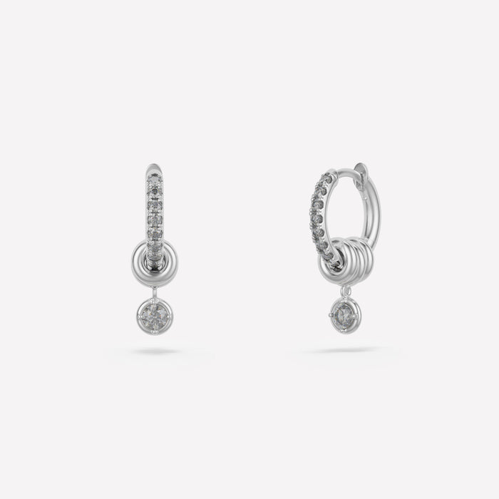 Spinelli Kilcollin Zahra Pavé Silver Gris Earrings
