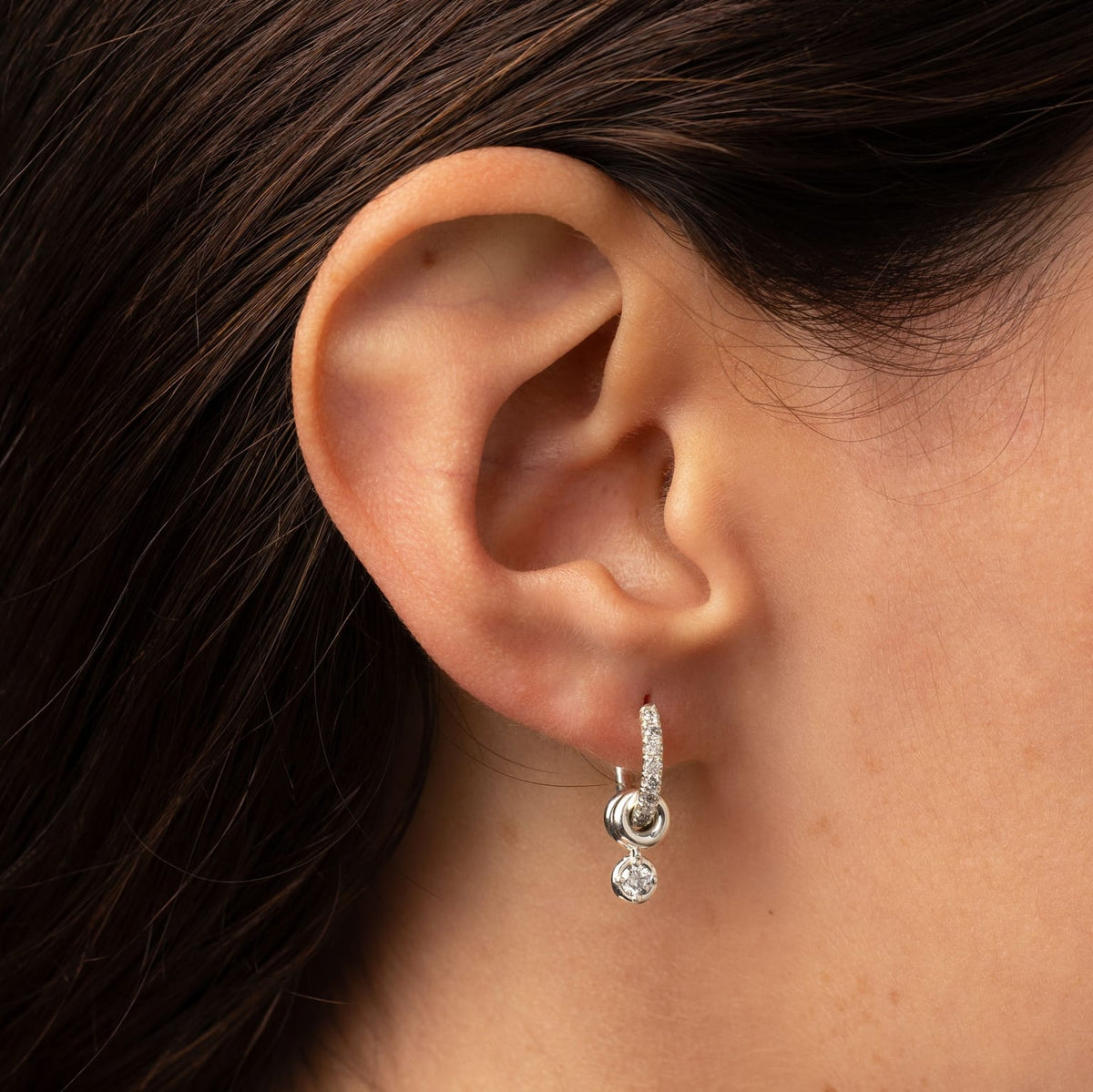 Spinelli Kilcollin Zahra Pavé Silver Gris Earrings earrings, view 2