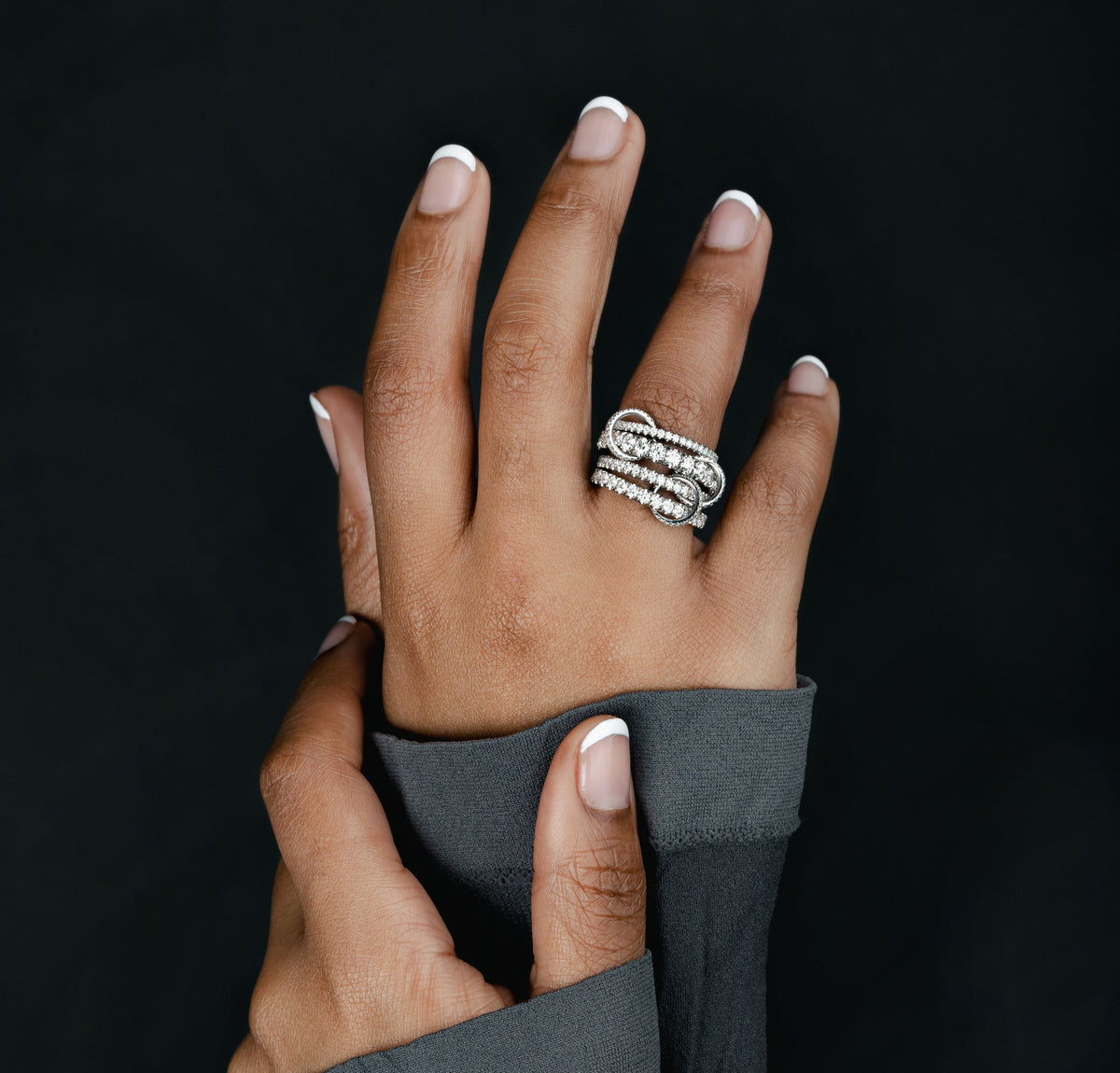Spinelli Kilcollin Alix Platinum Pavé ring, view 2
